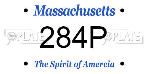 284P Massachusetts License Plate