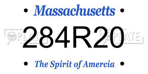 284R20 Massachusetts License Plate
