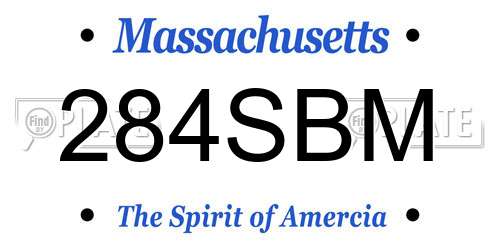 284SBM Massachusetts License Plate