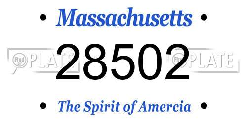 28502 Massachusetts License Plate