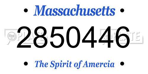 2850446 Massachusetts License Plate