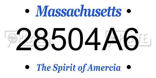 28504A6 Massachusetts License Plate