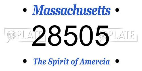 28505 Massachusetts License Plate
