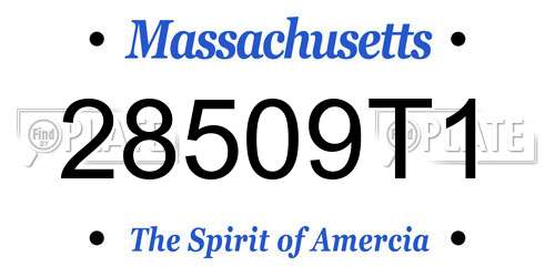 28509T1 Massachusetts License Plate