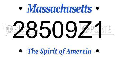 28509Z1 Massachusetts License Plate