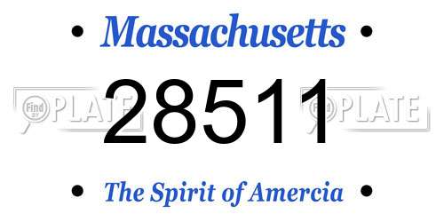 28511 Massachusetts License Plate