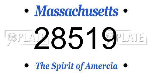 28519 Massachusetts License Plate