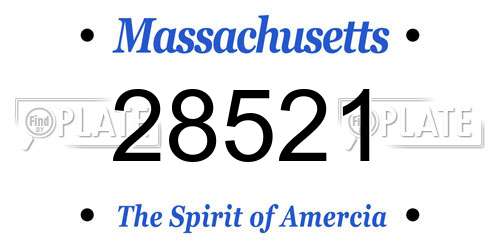 28521 Massachusetts License Plate