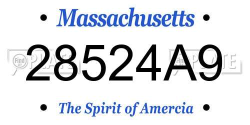 28524A9 Massachusetts License Plate