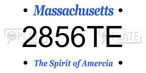 2856TE Massachusetts License Plate
