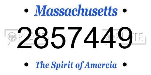 2857449 Massachusetts License Plate