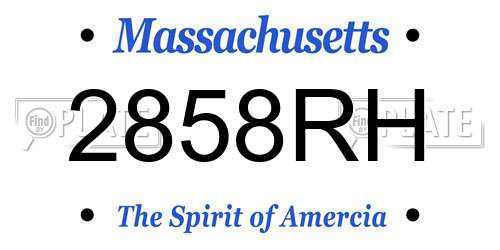 2858RH Massachusetts License Plate