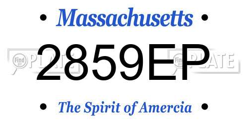 2859EP Massachusetts License Plate