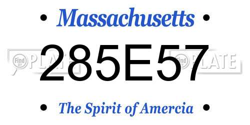285E57 Massachusetts License Plate