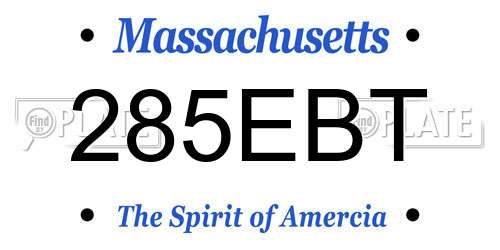 285EBT Massachusetts License Plate