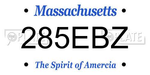 285EBZ Massachusetts License Plate
