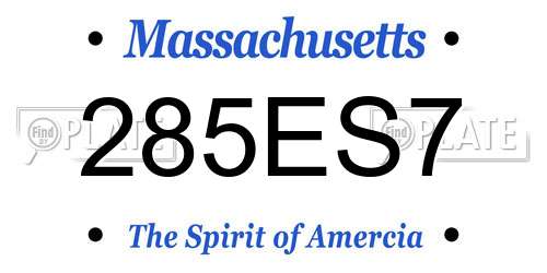 285ES7 Massachusetts License Plate