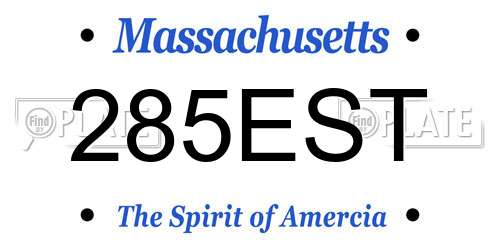 285EST Massachusetts License Plate