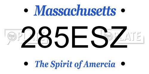 285ESZ Massachusetts License Plate
