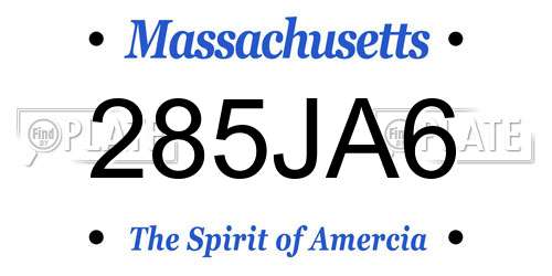 285JA6 Massachusetts License Plate