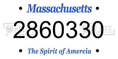 2860330 Massachusetts License Plate