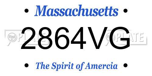 2864VG Massachusetts License Plate