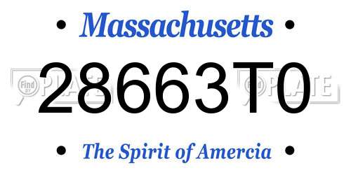 28663T0 Massachusetts License Plate
