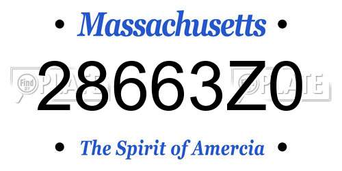 28663Z0 Massachusetts License Plate
