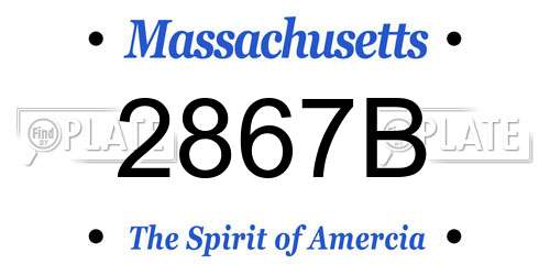2867B Massachusetts License Plate