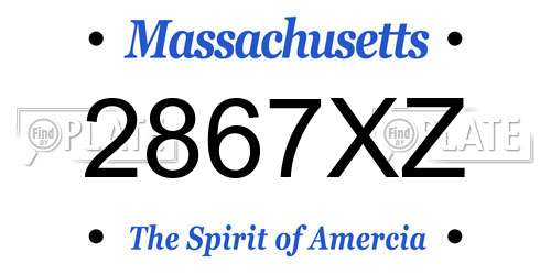 2867XZ Massachusetts License Plate