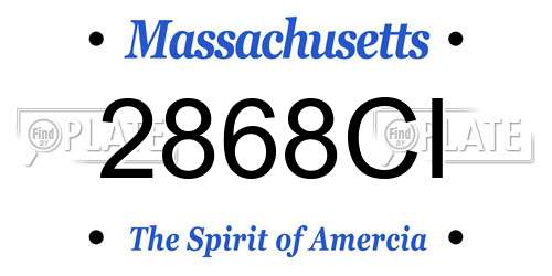 2868CI Massachusetts License Plate