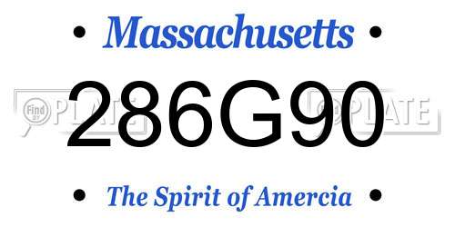 286G90 Massachusetts License Plate