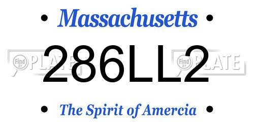 286LL2 Massachusetts License Plate