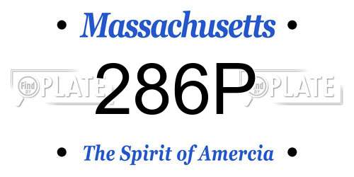 286P Massachusetts License Plate