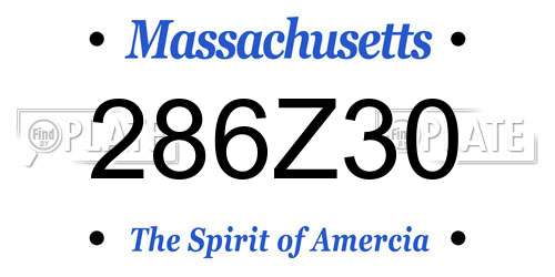 286Z30 Massachusetts License Plate