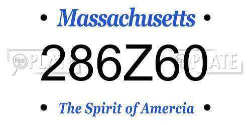 286Z60 Massachusetts License Plate