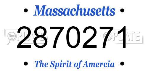 2870271 Massachusetts License Plate