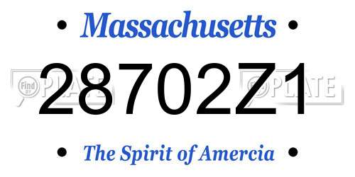 28702Z1 Massachusetts License Plate