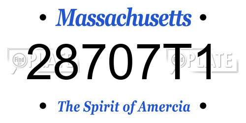 28707T1 Massachusetts License Plate