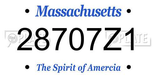 28707Z1 Massachusetts License Plate