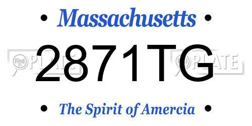2871TG Massachusetts License Plate