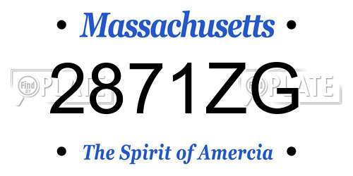 2871ZG Massachusetts License Plate