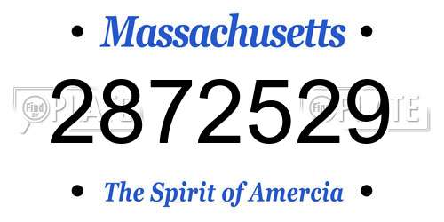 2872529 Massachusetts License Plate