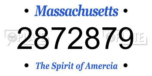 2872879 Massachusetts License Plate