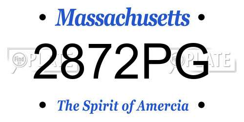 2872PG Massachusetts License Plate