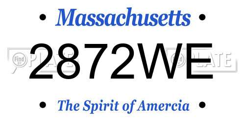 2872WE Massachusetts License Plate