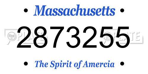 2873255 Massachusetts License Plate