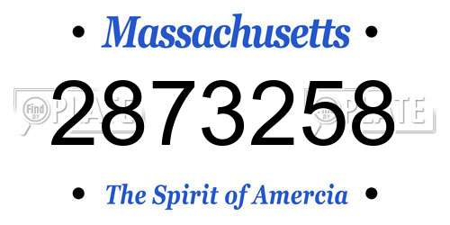 2873258 Massachusetts License Plate