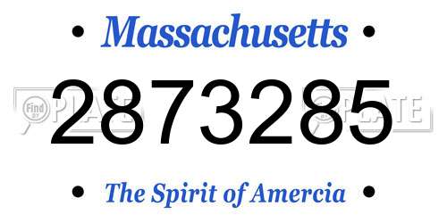 2873285 Massachusetts License Plate