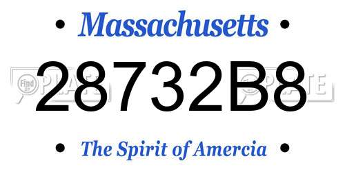 28732B8 Massachusetts License Plate